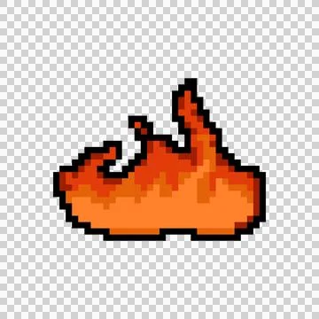 Pixel art red flame and fire game asset isolated Illustrazione stock