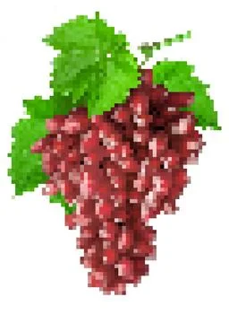 Pixel art red grapes offering healthy harvest concept Stock Illustration
