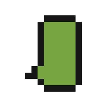 Pixel art representing green rubber boot on white background Stock Illustration