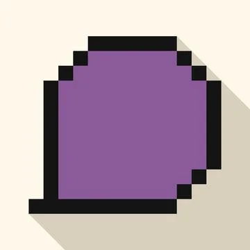 Pixel art representing purple rounded square with long shadow 库存插图