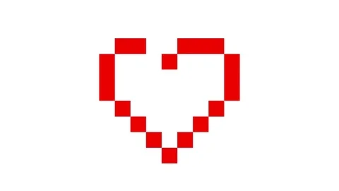 Pixel Art Retro Game Style Red Beating Heart. 4K Motion Design Animation for Stock Footage 83803058