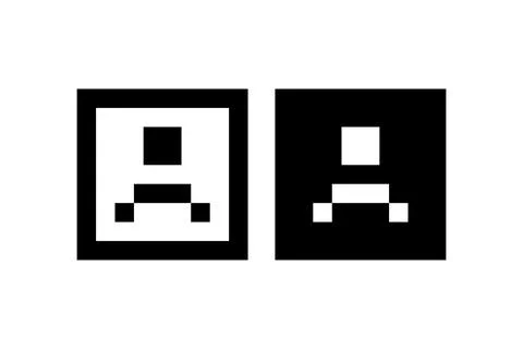 Pixel Art Robot Face. Vector icon. Stock Illustration