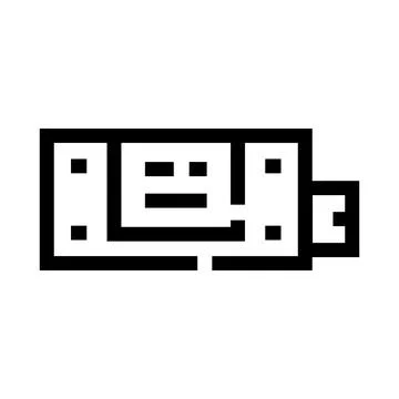 Pixel art robot head icon design Stock Illustration