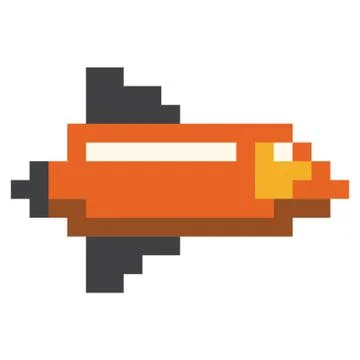 Pixel art rocket Stock Illustration