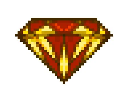 Pixel art ruby gem Illustrazione stock