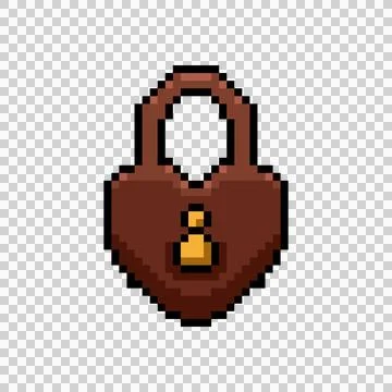 Pixel art rusty padlock graphic vector Stock Illustration