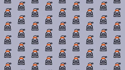 Pixel Art Santa Claus Pattern - Festive Holiday Background. Video stock 325381458