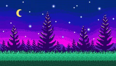Pixel art seamless background. Stock-Illustration