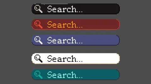 Pixel art of search button Illustrazione stock