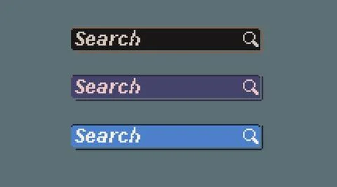 Pixel art of Search button UI Illustrazione stock