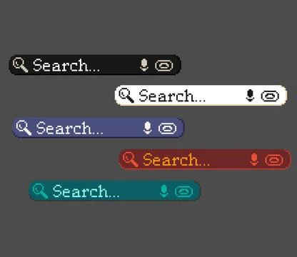 Pixel art of search UI Illustrazione stock