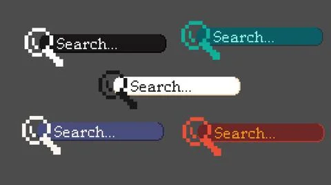 Pixel art of search User interface Illustrazione stock