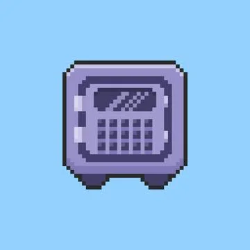 Pixel art Secure Vault game asset design Stock Illustration