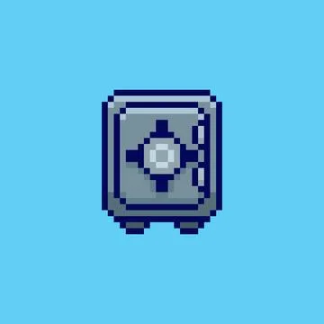 Pixel art Security Vault game asset design Stock Illustration
