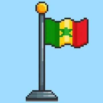 Pixel art Senegal Flag game asset design 스톡 일러스트