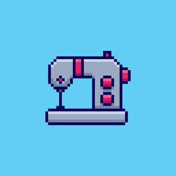 Pixel art Sewing Machine game asset design Stock Illustration