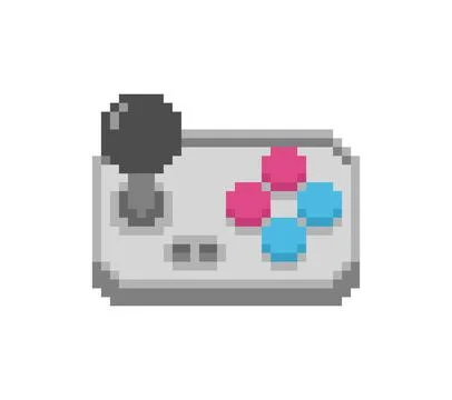 Pixel art of a simple retro video game controller (gamepad). Represents gam.. Stock Illustration