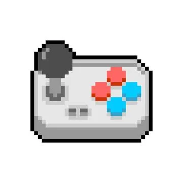 Pixel art of a simple retro video game controller (gamepad). Represents gam.. Stock Illustration