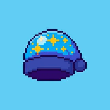 Pixel art Sleeping Cap game asset design Stock Illustration