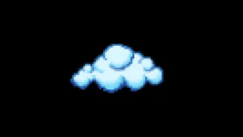 Pixel Art Small Cloud Sprite Dark Background 動画素材 339560696