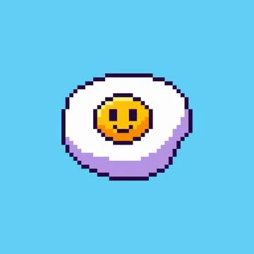 Pixel art Smiley Egg game asset design Stock Illustration