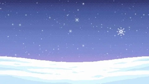 Pixel Art Snowfall Loop Background Stock Footage 321457149