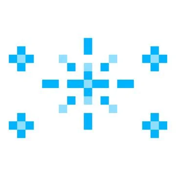 Pixel art snowflake. 8 bit sparkle. Winter. Vector illustration isolated Stock Illustration