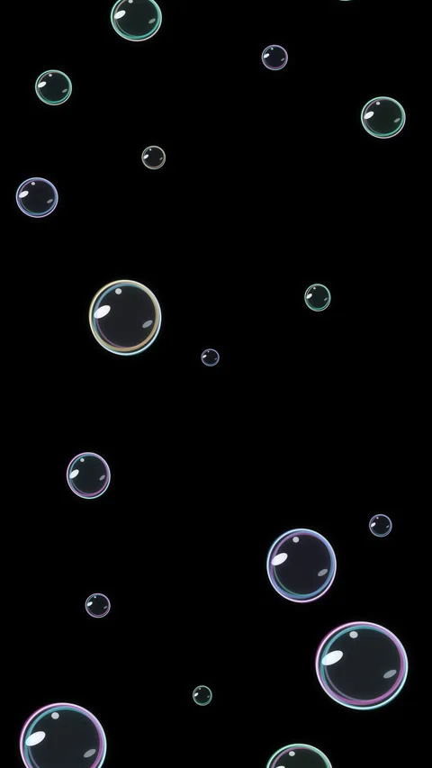 Pixel art soap bubbles floating upward seamlessly looping animation on a dark Stock Footage 346739854