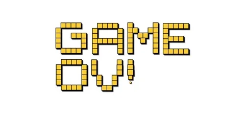 Pixel Art Spaceship Shooting Game Over Text Animation on White Background Stock Footage 334989310