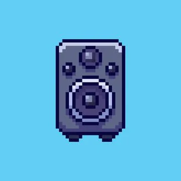 Pixel art speaker design Stock Illustration