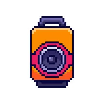 Pixel art speaker design Stock Illustration