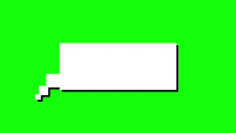Pixel art speech bubble animation on green screen for retro communication d.. Stock Footage 344352535