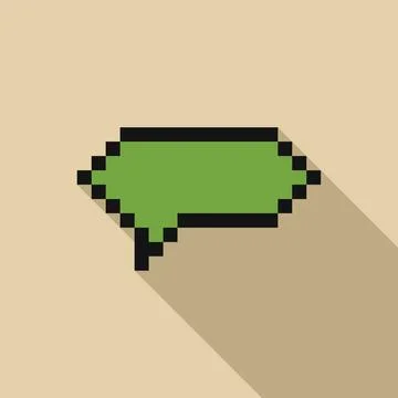 Pixel art speech bubble communicating a message with long shadow 库存插图