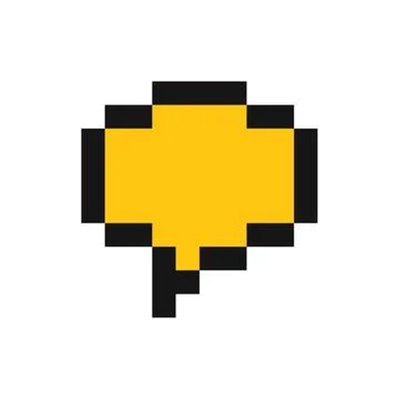 Pixel art speech bubble communicating a message Illustration