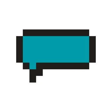 Pixel art speech bubble for digital communication Illustration