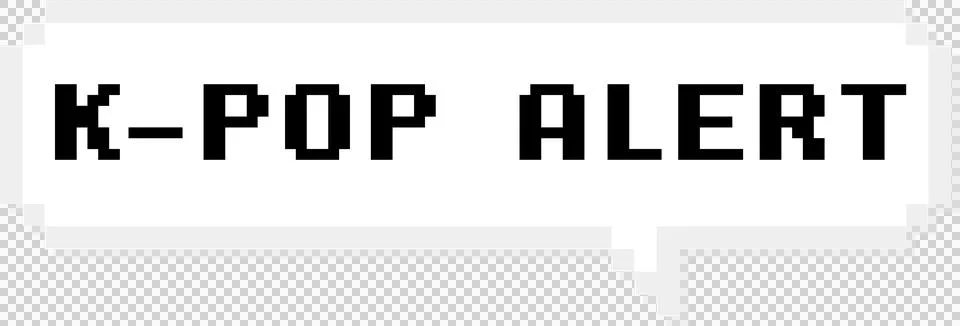 Pixel art speech bubble is displaying blocky K-POP ALERT notification on Illustrazione stock