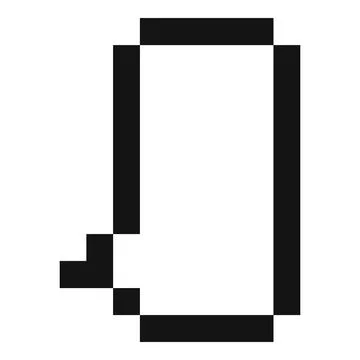 Pixel art speech bubble showing empty dialogue box Illustration