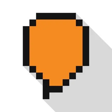Pixel art speech bubble showing long shadow effect Stock Illustration