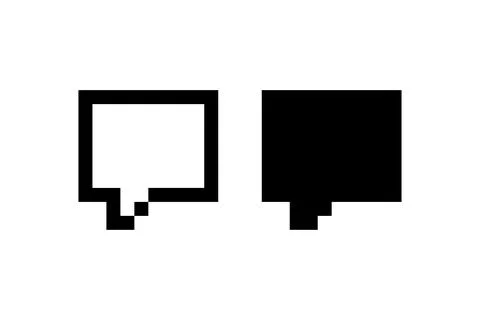 Pixel Art Speech Bubble. Vector icon. Illustrazione stock