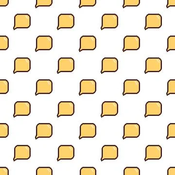 Pixel art speech bubbles creating seamless chat pattern Stock Illustration