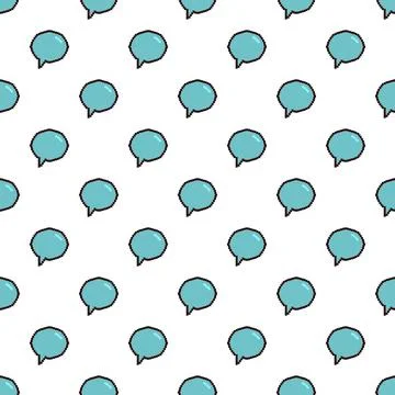 Pixel art speech bubbles creating seamless retro pattern 库存插图