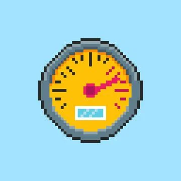 Pixel art Speedometer Gauge game asset design Ilustración de archivo