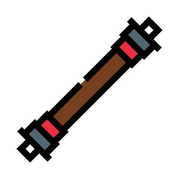 Pixel art staff weapon for game design element Illustration