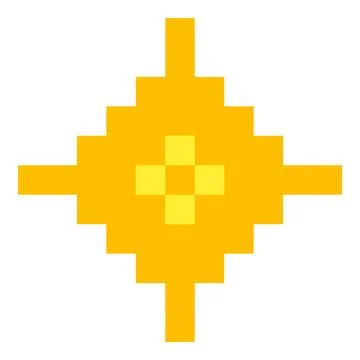 Pixel art star. 8 bit sparkle. Magic firework icon in retro 90s style. Shine Stock Illustration