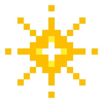 Pixel art star. 8 bit sparkle. Magic firework icon in retro 90s style. Shine Illustrazione stock