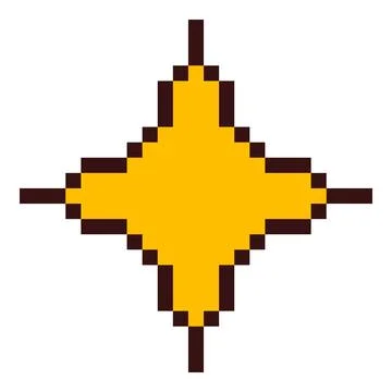 Pixel art star. 8 bit sparkle. Magic firework icon in retro 90s style. Christmas Illustrazione stock