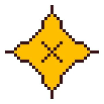 Pixel art star. 8 bit sparkle. Magic firework icon in retro 90s style. Christmas Illustrazione stock
