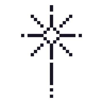 Pixel art star. 8 bit sparkles. Firework icon in retro 90s style. Vintage party Illustrazione stock