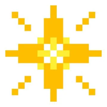 Pixel art star. 8 bit sparkle. Magic firework icon in retro 90s style. Shine Stock Illustration