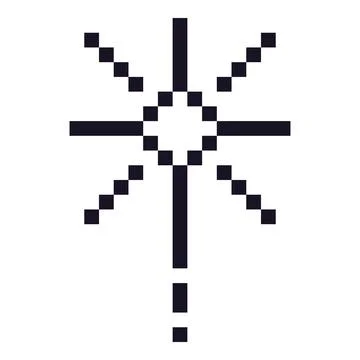 Pixel art star. 8 bit sparkles. Firework icon in retro 90s style. Twinkle y2k Illustrazione stock
